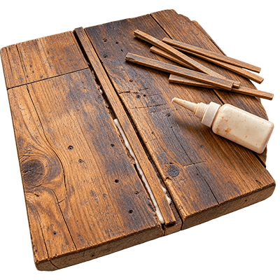 Reclaimed pine slivers