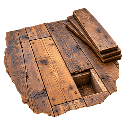 Replacement with matching reclaimed pine